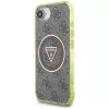 Guess IML Metal Glitter 4G Circle Triangle MagSafe -kotelo Apple iPhone 16e (ruskea)