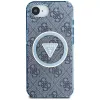 Guess IML Metal Glitter 4G Circle Triangle MagSafe -kotelo iPhone 16e (sininen)