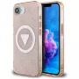 Guess IML Metal Glitter 4G Circle Triangle MagSafe -kotelo Apple iPhone 16e (pinkki)