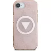 Guess IML Metal Glitter 4G Circle Triangle MagSafe -kotelo Apple iPhone 16e (pinkki)