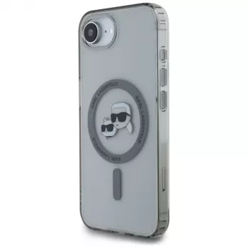KARL LAGERFELD IML Metal Karl & Choupette Heads MagSafe -kotelo iPhone 16e / 17e, musta