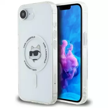 KARL LAGERFELD IML Metal Choupette Head MagSafe -kotelo iPhone 16e / 17e, valkoinen