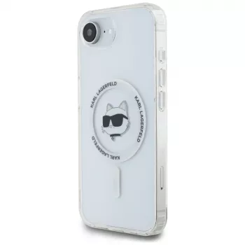 KARL LAGERFELD IML Metal Choupette Head MagSafe -kotelo iPhone 16e / 17e, valkoinen
