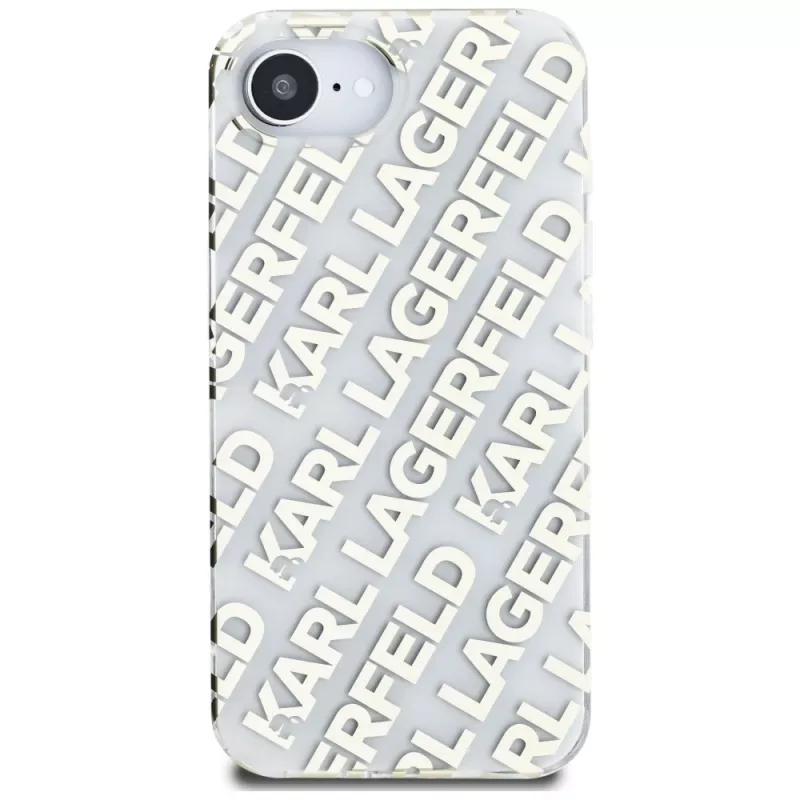 Karl Lagerfeld IML Repeat Logo -kotelo iPhone 16e / 17e, kulta