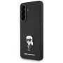 KARL LAGERFELD Fixed Glitter Ikonik Logo Metal Pin -kotelo Samsung Galaxy A36, musta