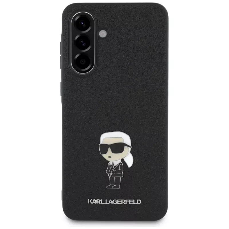Karl Lagerfeld Fixed Glitter Ikonik Logo Metal Pin -takakansi Samsung Galaxy A56 5G, musta