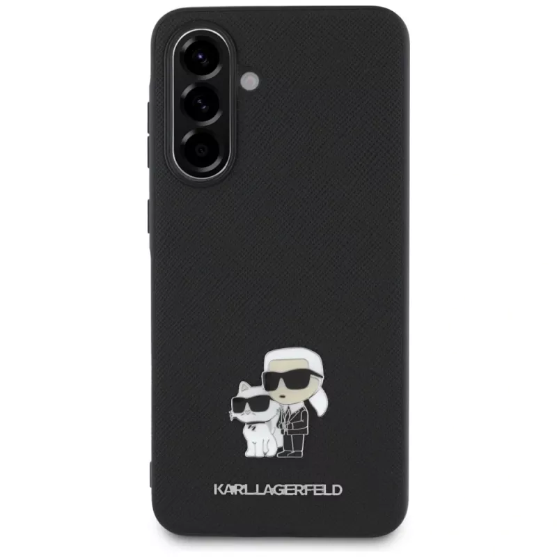 Karl Lagerfeld Saffiano -kotelo K&C Metal -logolla Samsung Galaxy A36, musta