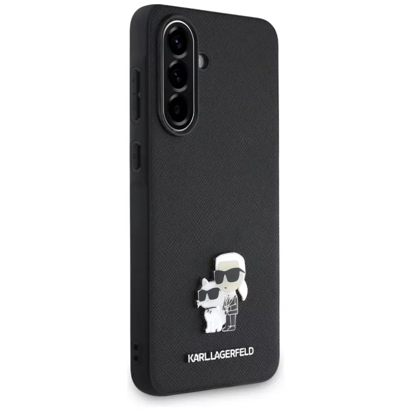 Karl Lagerfeld Saffiano -kotelo K&C Metal -logolla Samsung Galaxy A36, musta