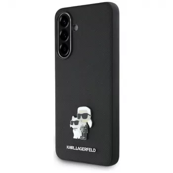 Karl Lagerfeld Saffiano K&C Metal Logo -kotelo Samsung Galaxy A56 5G, musta