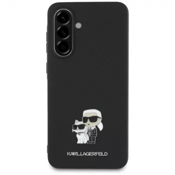Karl Lagerfeld Saffiano K&C Metal Logo -kotelo Samsung Galaxy A56 5G, musta
