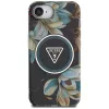 Guess IML Metal Glitter Flowers Triangle MagSafe -kotelo Apple iPhone 16e, musta