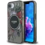 Guess IML Flowers MagSafe -kotelo iPhone 16e, musta