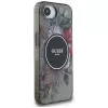 Guess IML Flowers MagSafe -kotelo iPhone 16e, musta