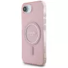 Guess IML Glitter Circle MagSafe -kotelo iPhone 16e, pinkki
