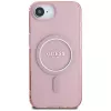 Guess IML Glitter Circle MagSafe -kotelo iPhone 16e, pinkki