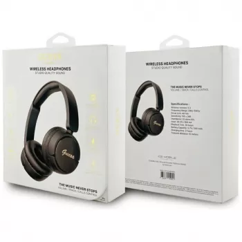 Guess Metal Logo Script langattomat Bluetooth 5.3 -korvakuulokkeet, musta