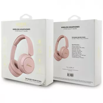 Guess Metal Logo Script langattomat Bluetooth 5.3 -on-ear-kuulokkeet, pinkki