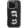 KARL LAGERFELD FW Grained Karl & Choupette Heads Pins -kotelo iPhone 16 Pro, musta