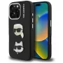 KARL LAGERFELD FW Grained Karl & Choupette Heads Pins -kotelo iPhone 16 Pro Max, musta