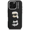 KARL LAGERFELD FW Grained Karl & Choupette Heads Pins -kotelo iPhone 16 Pro Max, musta