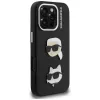 KARL LAGERFELD FW Grained Karl & Choupette Heads Pins -kotelo iPhone 16 Pro Max, musta