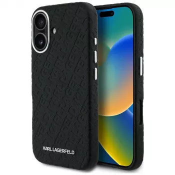 Karl Lagerfeld FW Stamped Karl MagSafe-suojakuori iPhone 16 -puhelimelle, musta