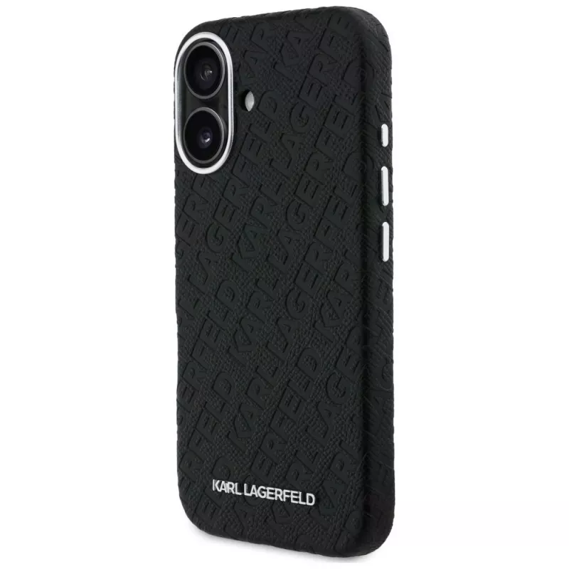 Karl Lagerfeld FW Stamped Karl MagSafe-suojakuori iPhone 16 -puhelimelle, musta