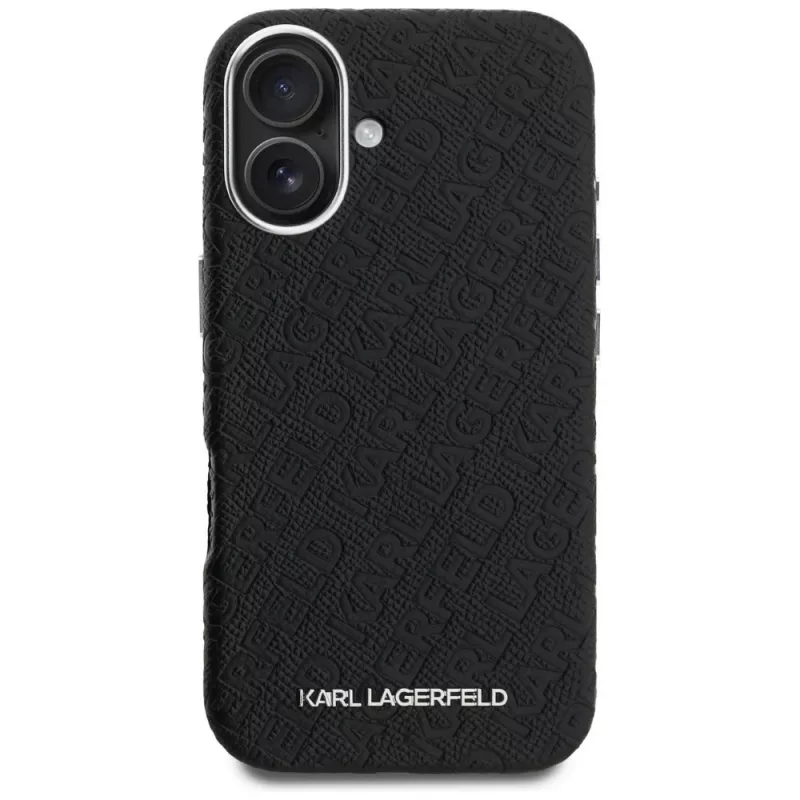 Karl Lagerfeld FW Stamped Karl MagSafe-suojakuori iPhone 16 -puhelimelle, musta