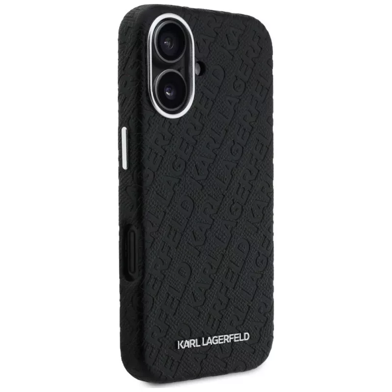 Karl Lagerfeld FW Stamped Karl MagSafe-suojakuori iPhone 16 -puhelimelle, musta