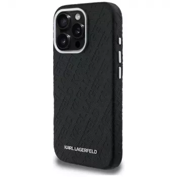 KARL LAGERFELD FW Stamped Karl MagSafe -kotelo iPhone 16 Pro Max, musta