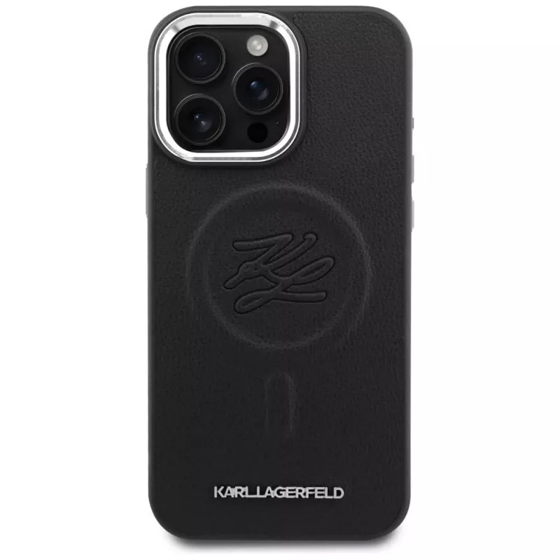 KARL LAGERFELD Embossed Ring Initials MagSafe -kotelo Samsung Galaxy S26, musta
