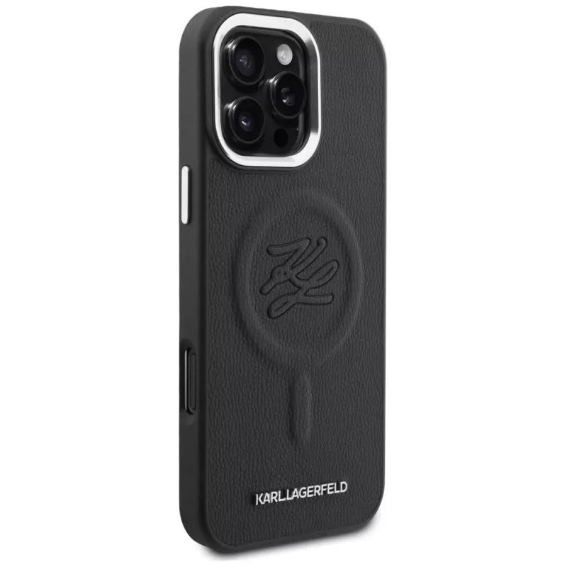 KARL LAGERFELD Embossed Ring Initials MagSafe -kotelo Samsung Galaxy S26, musta