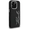KARL LAGERFELD FW Grained Signature Logo -kotelo iPhone 16 Pro Max, musta