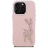 KARL LAGERFELD FW Grained Signature Logo -kovakotelo iPhone 16 Pro, pinkki