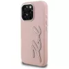 KARL LAGERFELD FW Grained Signature Logo -kotelo iPhone 16 Pro Max, pinkki