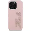 KARL LAGERFELD FW Grained Signature Logo -kotelo iPhone 16 Pro Max, pinkki