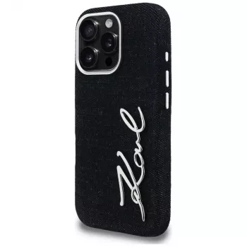 Karl Lagerfeld FW Jeans Signature Logo -kotelo iPhone 16 Pro, musta