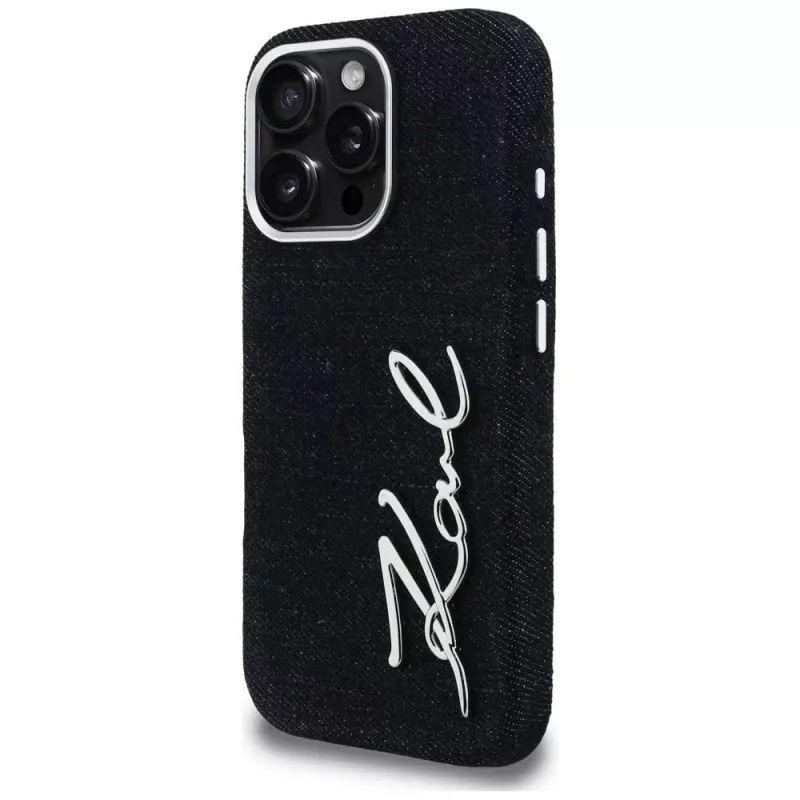 Karl Lagerfeld FW Jeans Signature Logo -kotelo iPhone 16 Pro, musta