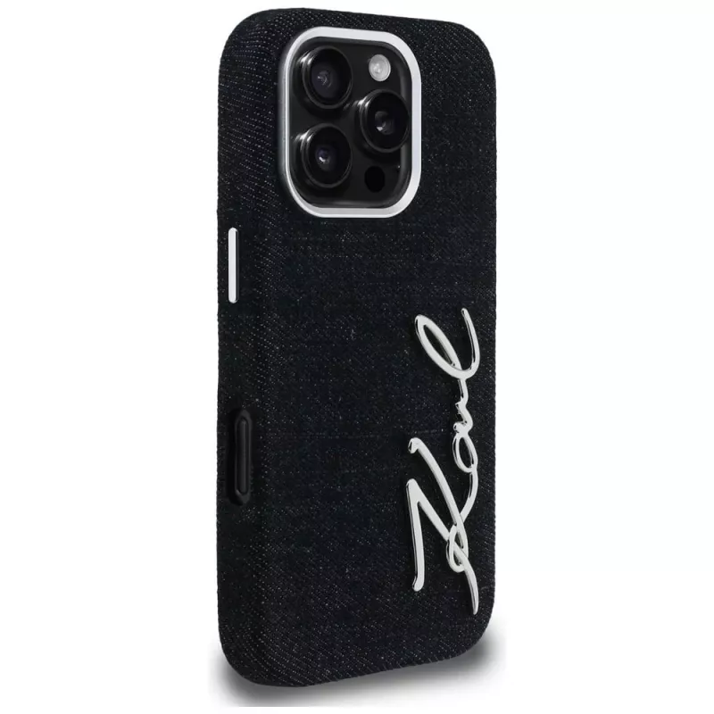 KARL LAGERFELD FW Jeans Signature Logo -kotelo iPhone 16 Pro Max, musta