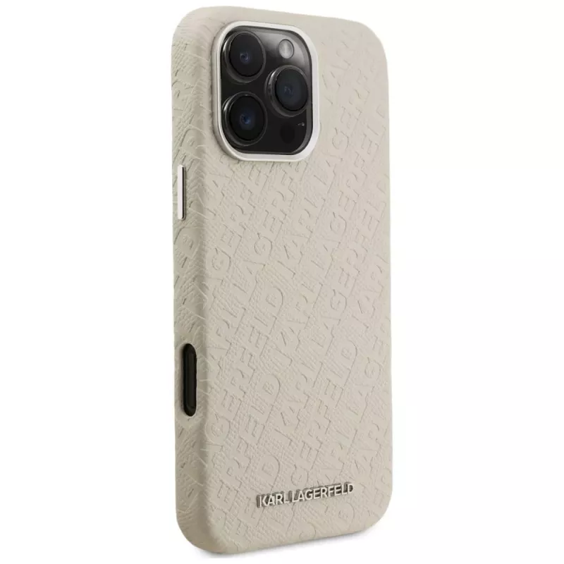 KARL LAGERFELD FW Stamped Karl MagSafe -kotelo iPhone 16 Pro Max, beige