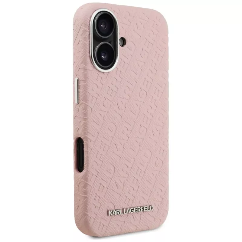 KARL LAGERFELD Stamped Karl MagSafe -kotelo iPhone 16, pinkki