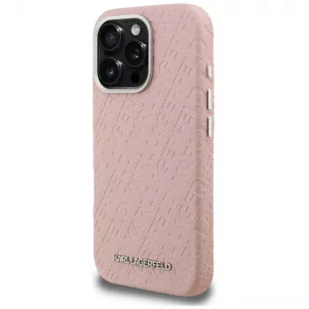 Karl Lagerfeld FW Stamped Karl MagSafe -kotelo iPhone 16 Pro, pinkki