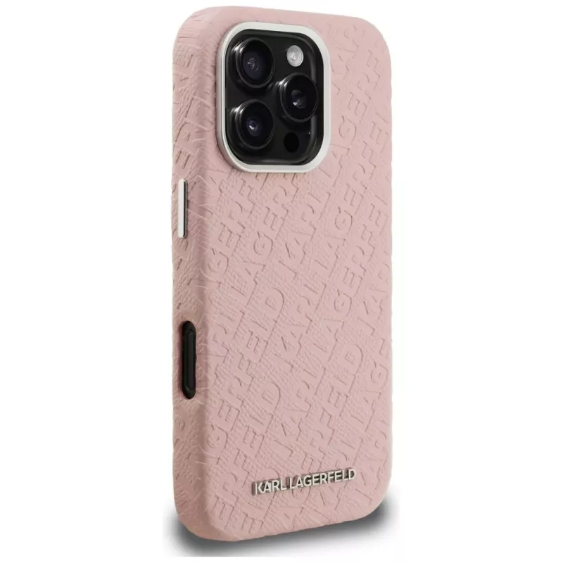 Karl Lagerfeld FW Stamped Karl MagSafe -kotelo iPhone 16 Pro, pinkki