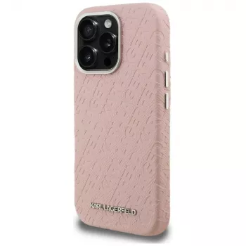 Karl Lagerfeld FW Stamped Karl MagSafe -kotelo iPhone 16 Pro Max, pinkki