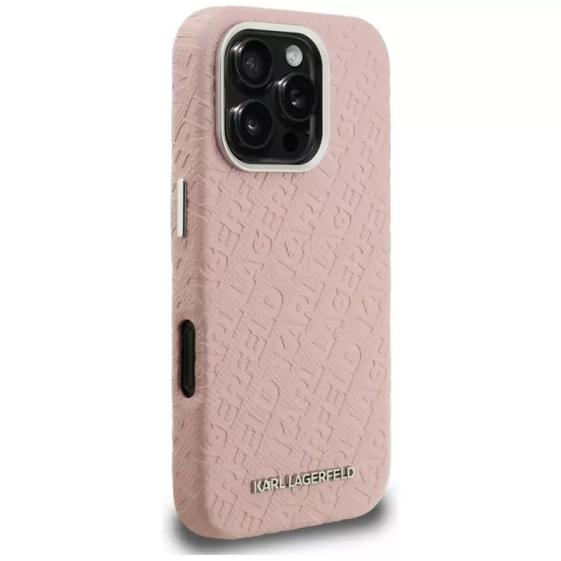 Karl Lagerfeld FW Stamped Karl MagSafe -kotelo iPhone 16 Pro Max, pinkki