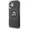 Karl Lagerfeld IML Glitter Karl & Choupette Heads Logo MagSafe -kotelo iPhone 16, musta