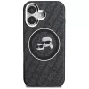 Karl Lagerfeld IML Glitter Karl & Choupette Heads Logo MagSafe -kotelo iPhone 16, musta