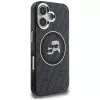 Karl Lagerfeld IML Glitter Karl & Choupette Heads Logo MagSafe -kotelo iPhone 16, musta