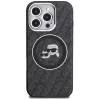 KARL LAGERFELD IML Glitter Karl & Choupette Heads Logo MagSafe -kotelo iPhone 16 Pro Max, musta