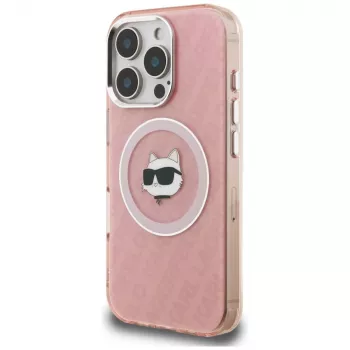 Karl Lagerfeld IML Choupette Head Logo MagSafe -kotelo Apple iPhone 16 Pro Max, pinkki